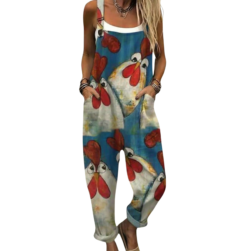 LS™ | PANTALONES ESTILO PETO CON ESTAMPADO VINTAGE