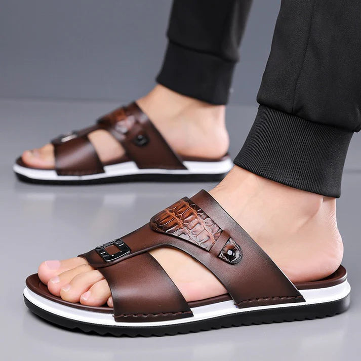 Sandalias  transpirables para hombre: de suave piel sintética
