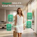 Elegante Vestido Slim Fit con Escote Cowl – Sin mangas, bolsillos laterales y versátil ✨